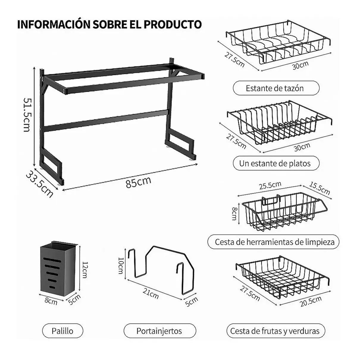 Escurridor Platero Metalico 2 Niveles